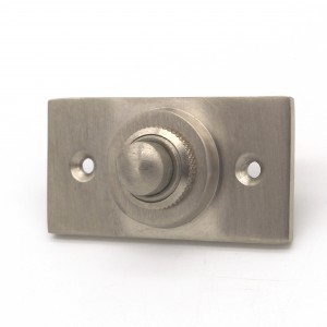 Cloche Art Nouveau Nickel mat brossé | Plaque de cloche avec bouton de cloche| Cloche antique NM9281